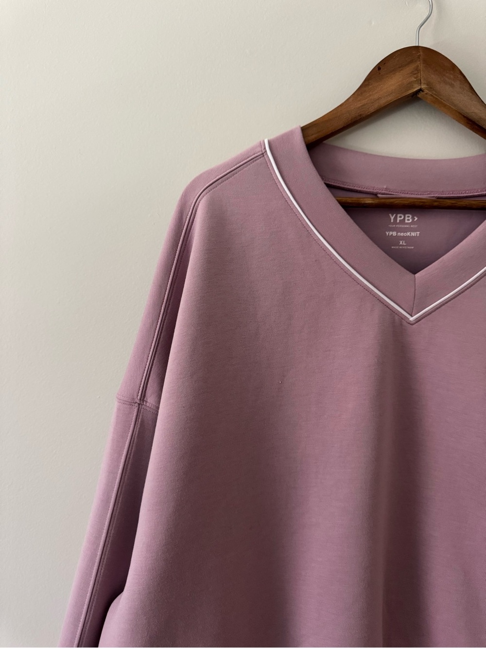 ABERCROMBIE YPB neoKNIT V-Neck Mauve XL - Picture 5 of 13